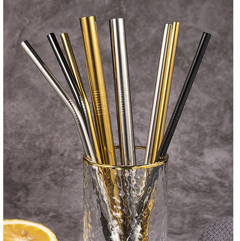 304 Stainless Steel Drinking Straws 4/8 Pcs Set
