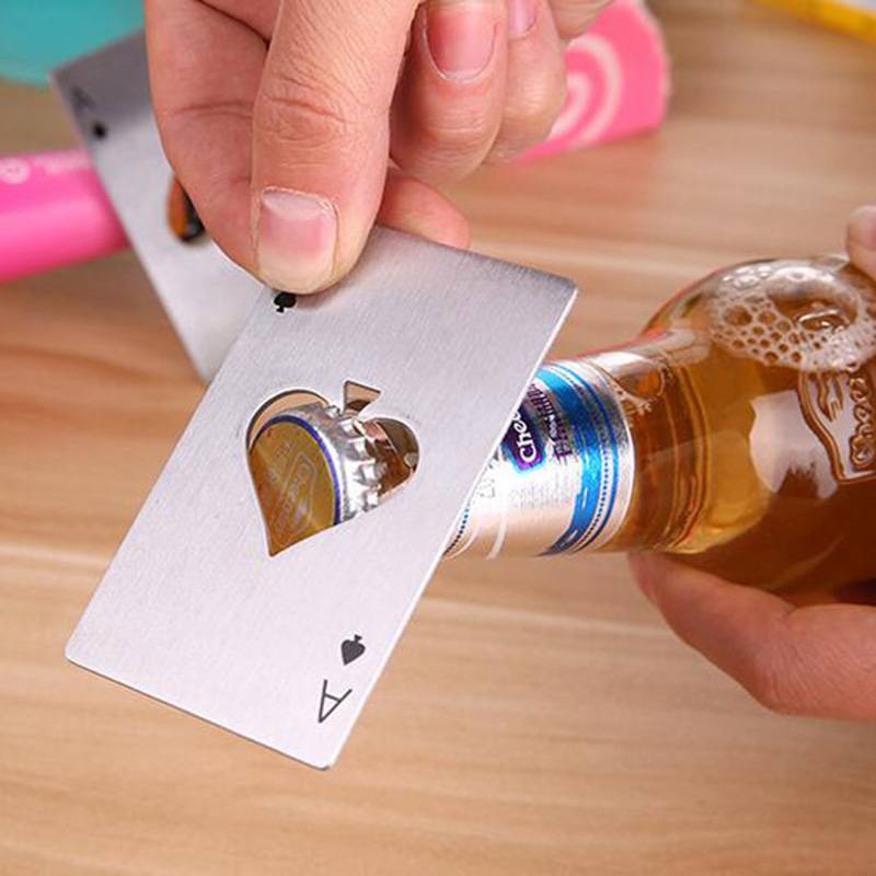Poker Card Shaped Beer Bottle Openers Barware Kitchen Accessories cb5feb1b7314637725a2e7: Black|Silver