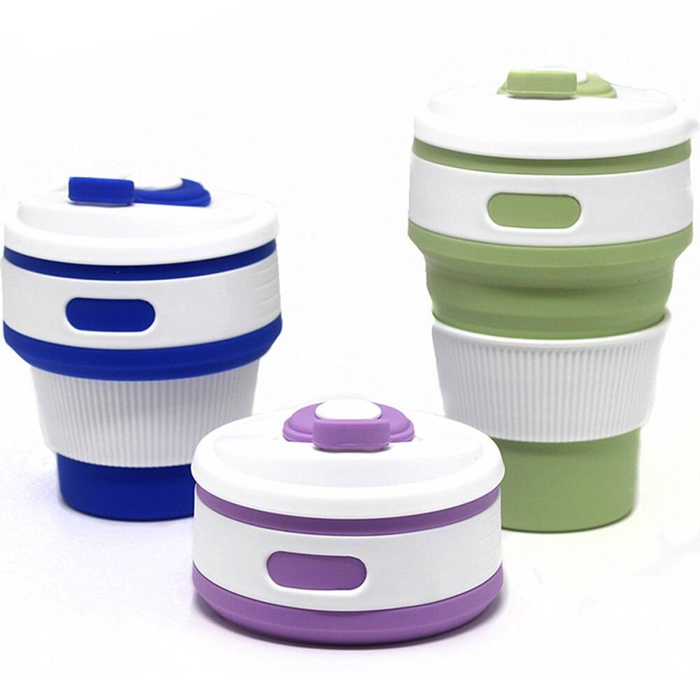 Portable Folding Silicone Cup with Lid