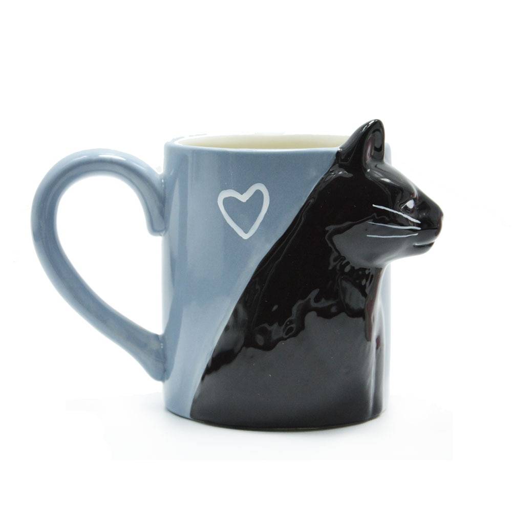 Kissing Cats Mugs Pair for Couples