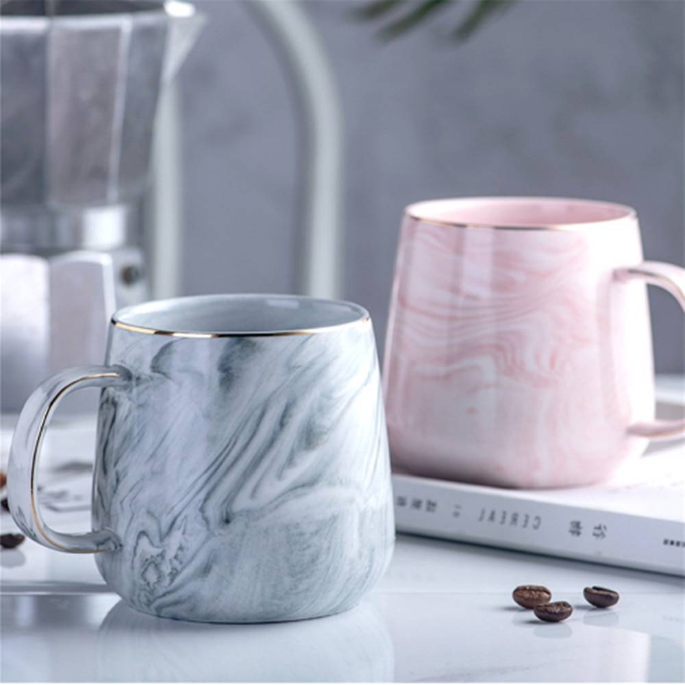 Modern Marbled Pattern Cup Drinkware Kitchen Accessories cb5feb1b7314637725a2e7: Gray|Pink
