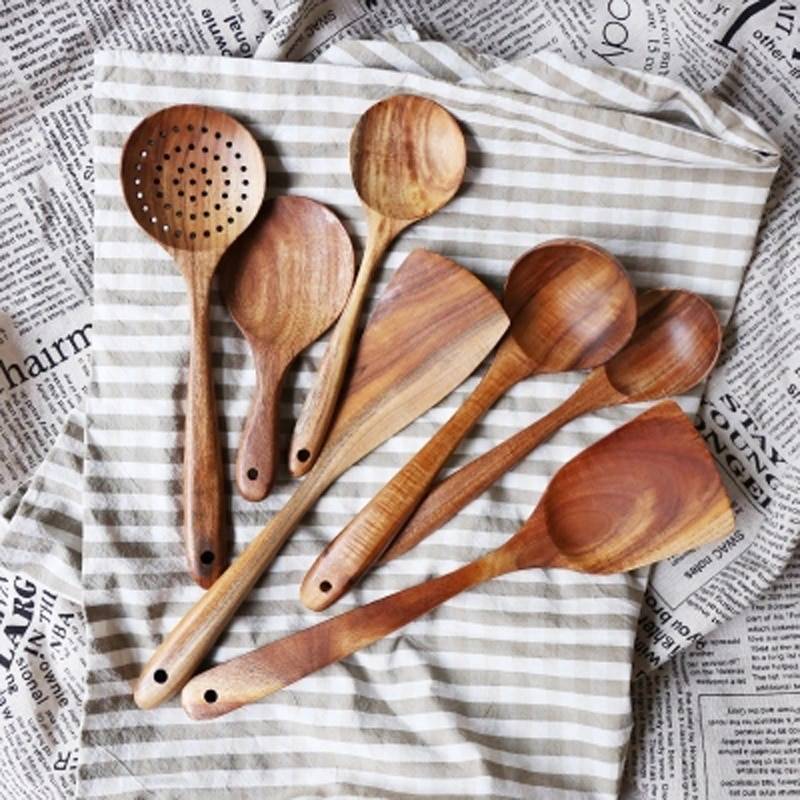 Natural Wood Cooking Spoons Cookware Kitchen Accessories a1fa27779242b4902f7ae3: Set|Style|Style 1|Style 2|Style 4|Style 5|Style 6|Style 7