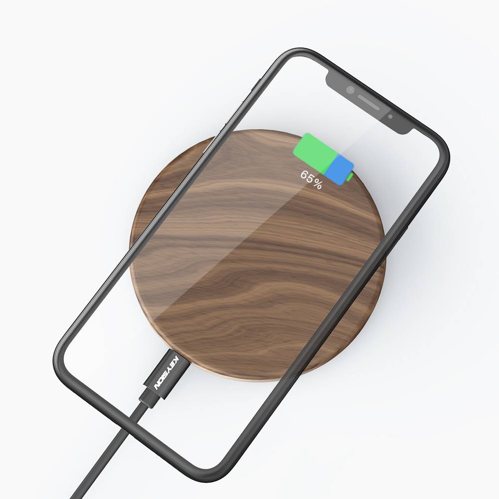 Universal Wooden Qi Wireless Charger for Phone Consumer Electronics Smartphone Accessories cb5feb1b7314637725a2e7: Brown