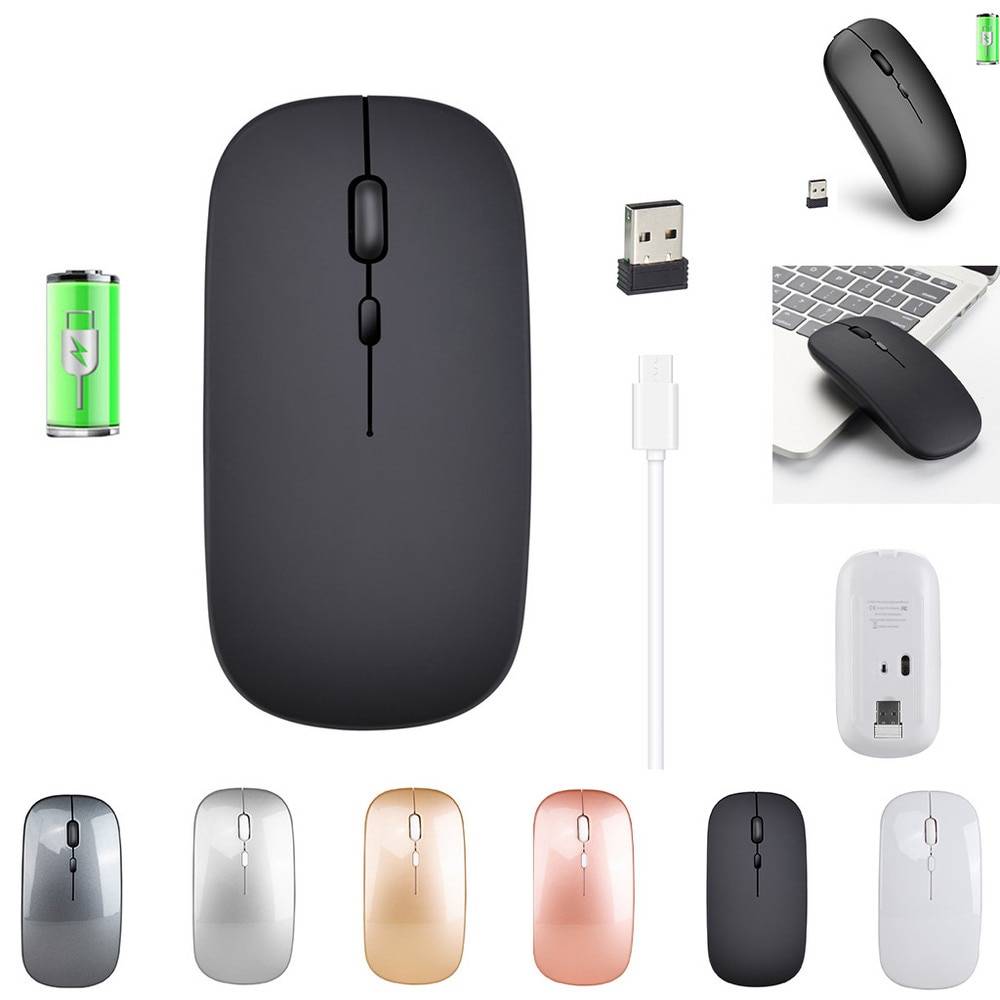 Flat Portable Rechargeable Wireless Mouse