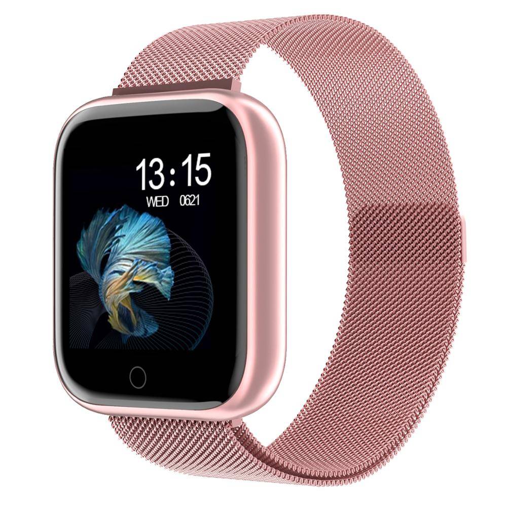 Waterproof Stainless Steel Smart Watch Consumer Electronics Smart Watches Smart Watches Watches cb5feb1b7314637725a2e7: Black with Black Strap|Grey with Black Strap|Rose Gold with Pink Strap|Silica Gel Black|Silica Gel Pink|Silica Gel Silver|Steel Black|Steel Pink|Steel Silver