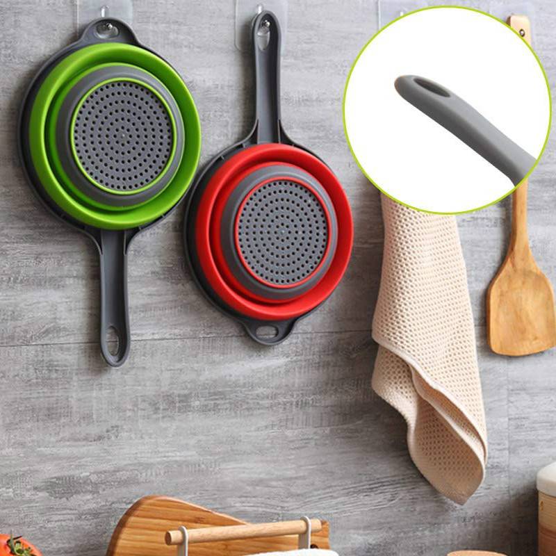 Foldable Silicone Colander with Long Handles
