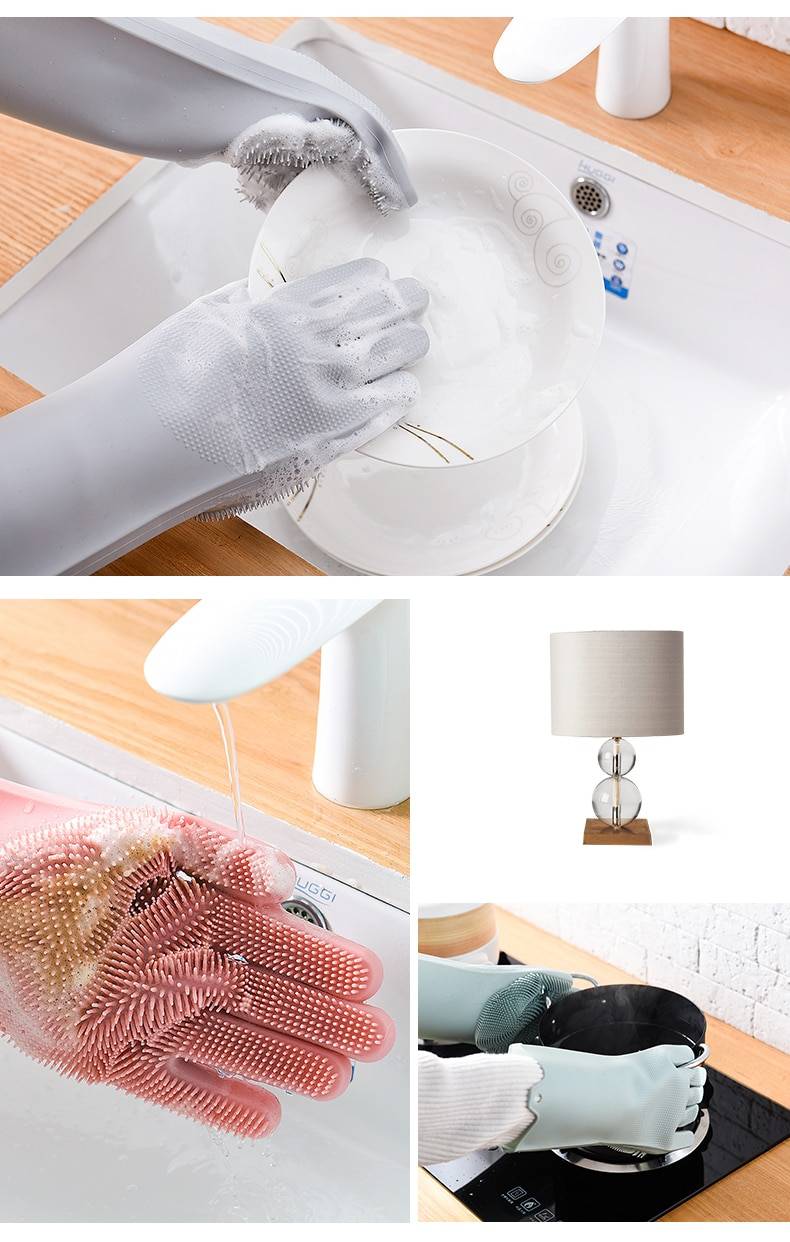 Silicone Dishwashing Scrubber Gloves