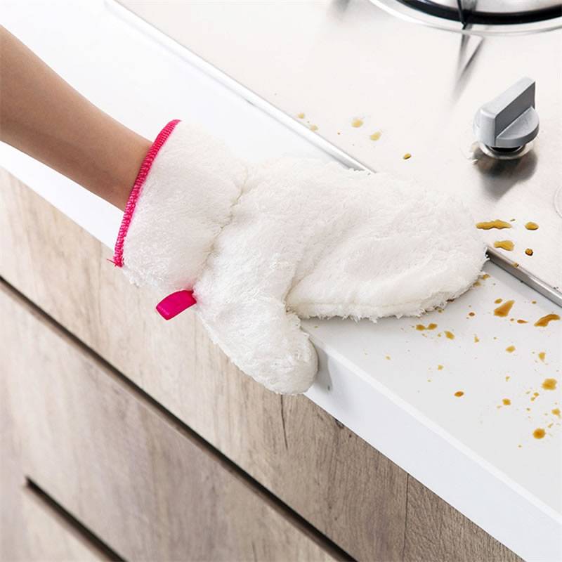 Anti-Slip Bamboo Fiber Cleaning Glove Kitchen Accessories Kitchen Accessories New Arrivals cb5feb1b7314637725a2e7: White