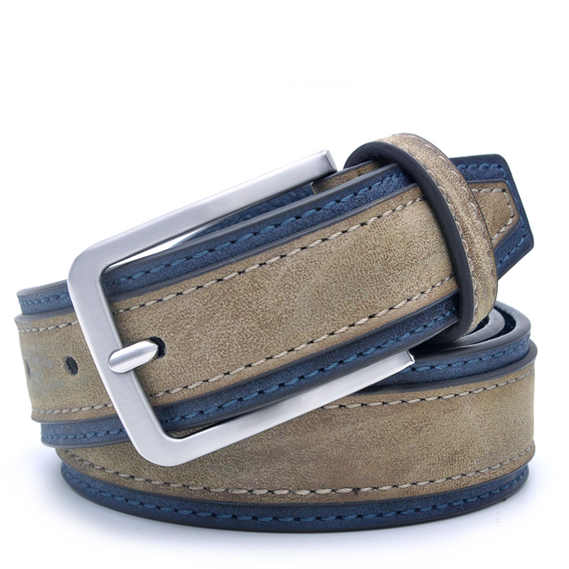 Casual Patchwork Leather Belt for Men Accessories Apparel Men cb5feb1b7314637725a2e7: Brown|Grey|Light Brown