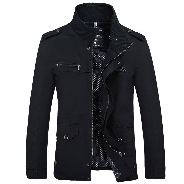 Elegant Demi-Season Casual Cotton Men’s Jacket Apparel Jackets & Coats Men cb5feb1b7314637725a2e7: Army Green|Black|Khaki