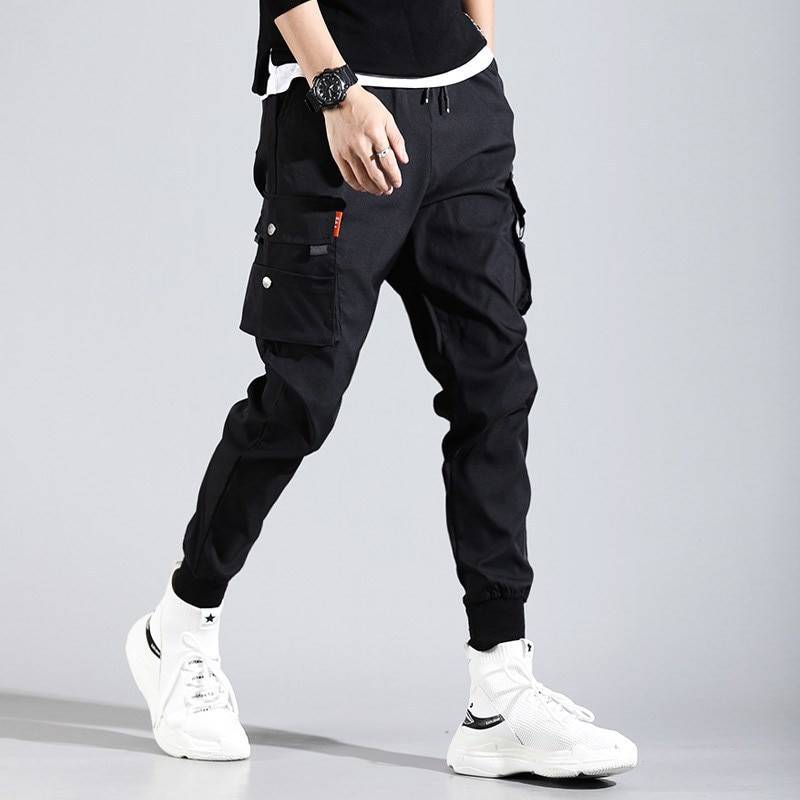 Black Harajuku Men’s Pants with Pockets Apparel Men Trousers cb5feb1b7314637725a2e7: Black