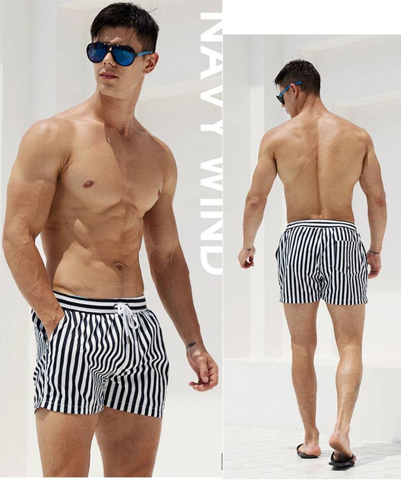 Men's Striped Swimming Shorts
