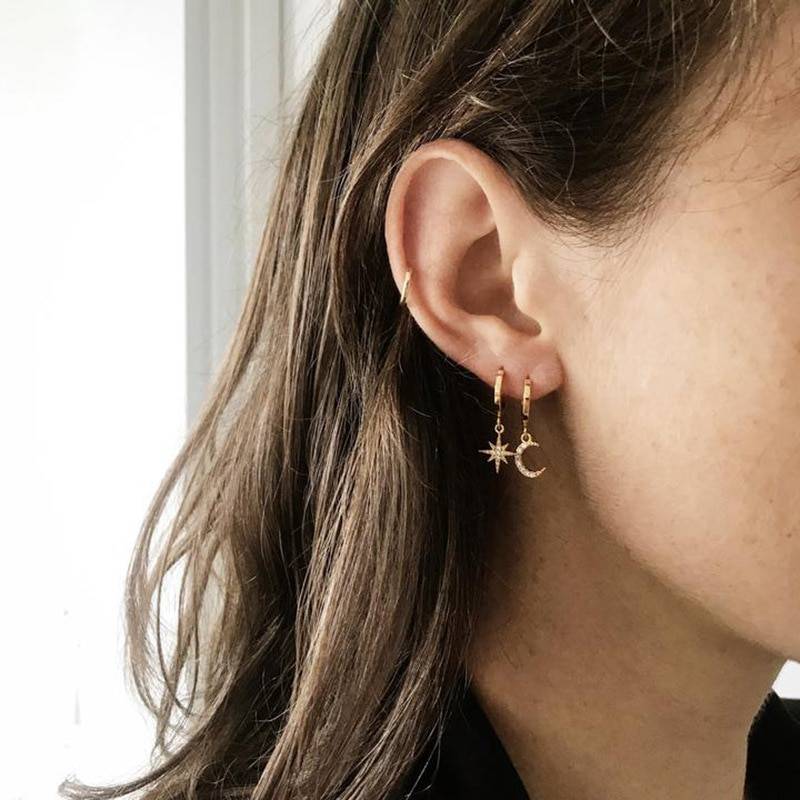 Women's Star/Moon Shaped Dangle Earrings