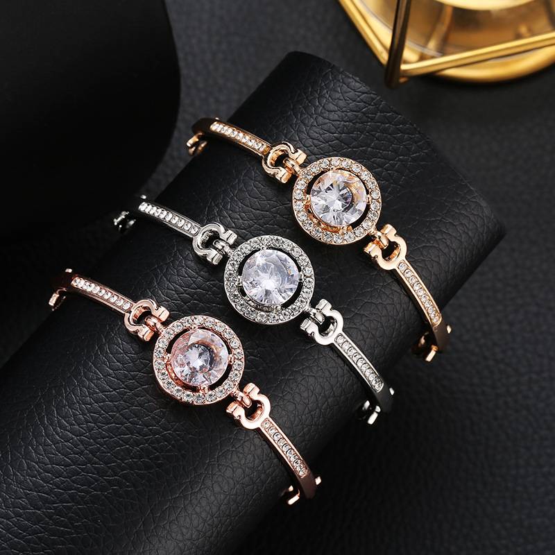 Rose Gold / Silver Metal Bangle Bracelet for Women