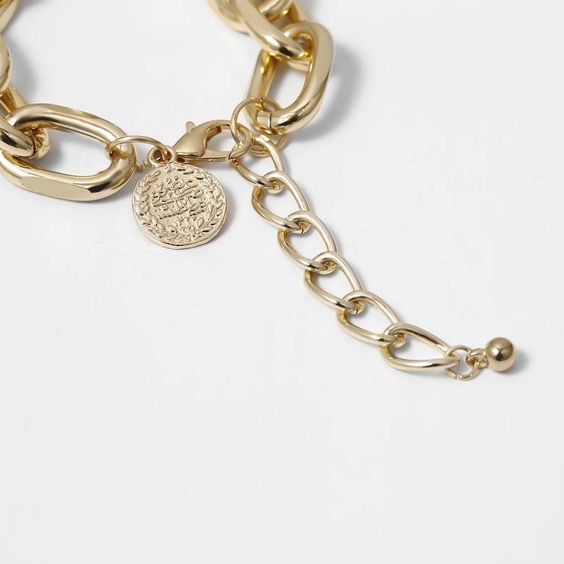 Women’s Oversized Chain Bracelet 2 Pcs Set Bracelets & Bangles Jewellery 8d255f28538fbae46aeae7: Gold|Silver