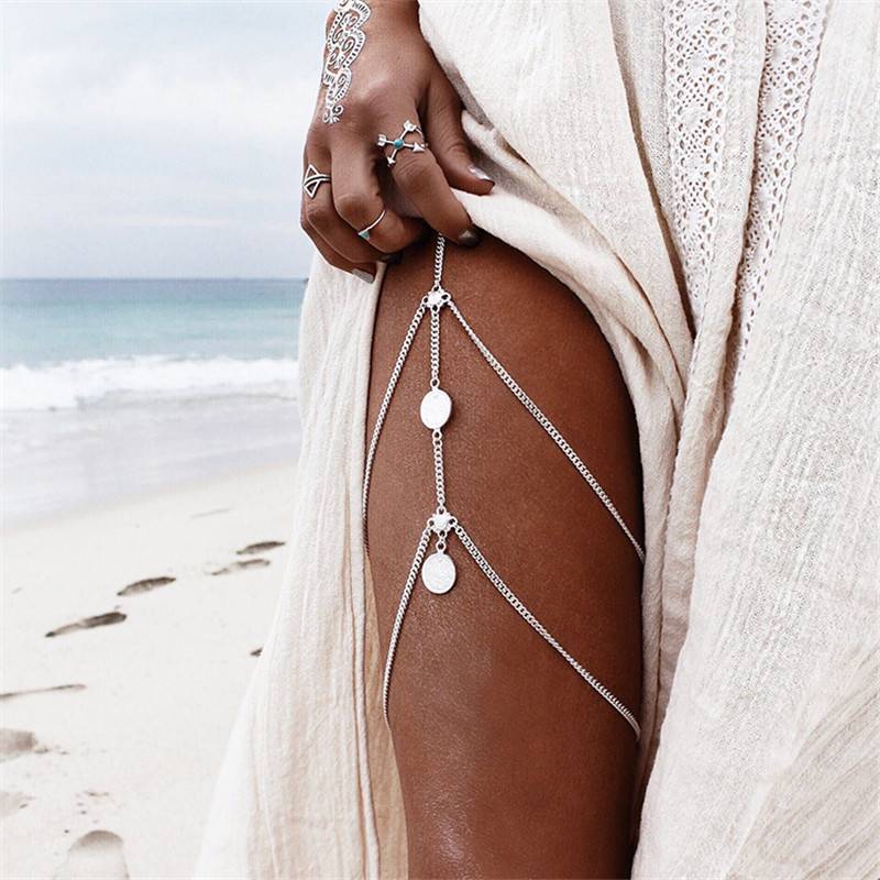 Women’s Boho Style Double Layer Leg Chain Body Jewelry Jewellery 8d255f28538fbae46aeae7: Gold|Silver