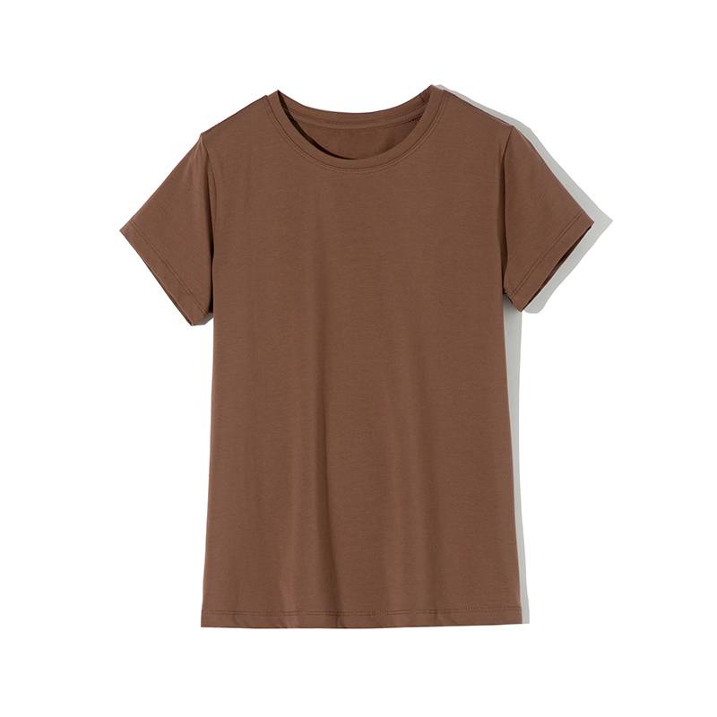 Elastic Plain Cotton T-Shirt for Women Apparel Tees & Blouses Women cb5feb1b7314637725a2e7: Black|Blue|Brown|Burgundy|Dark Blue|Dark Brown|Dark Green|Grey|Light Purple|Red|White|Yellow